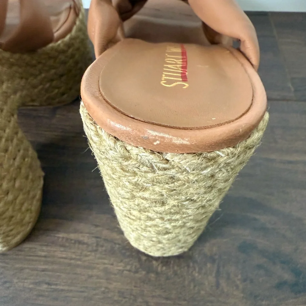 Stuart Weitzman Leather Knotted Espadrille Sandal